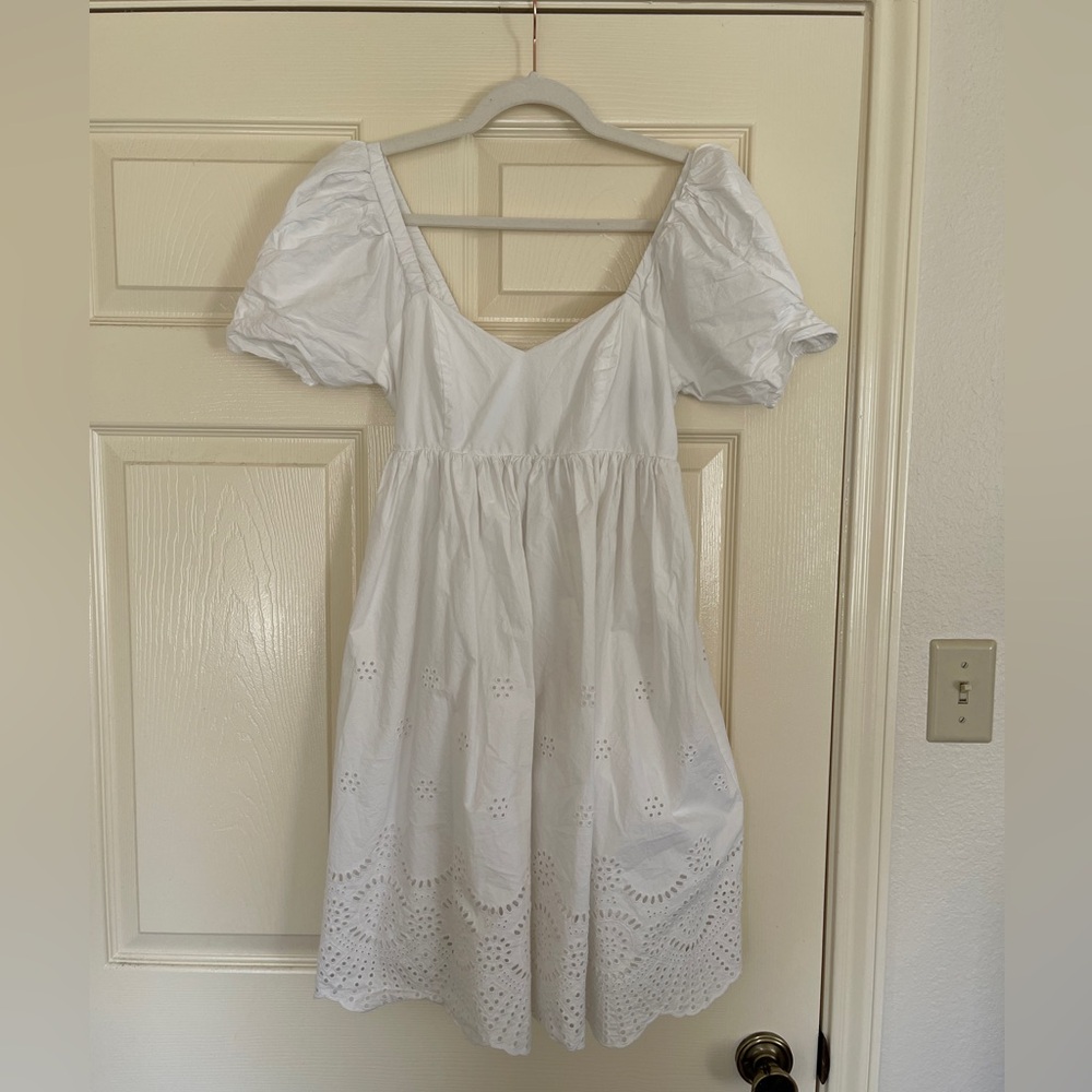 Charming White Eyelet Dress
